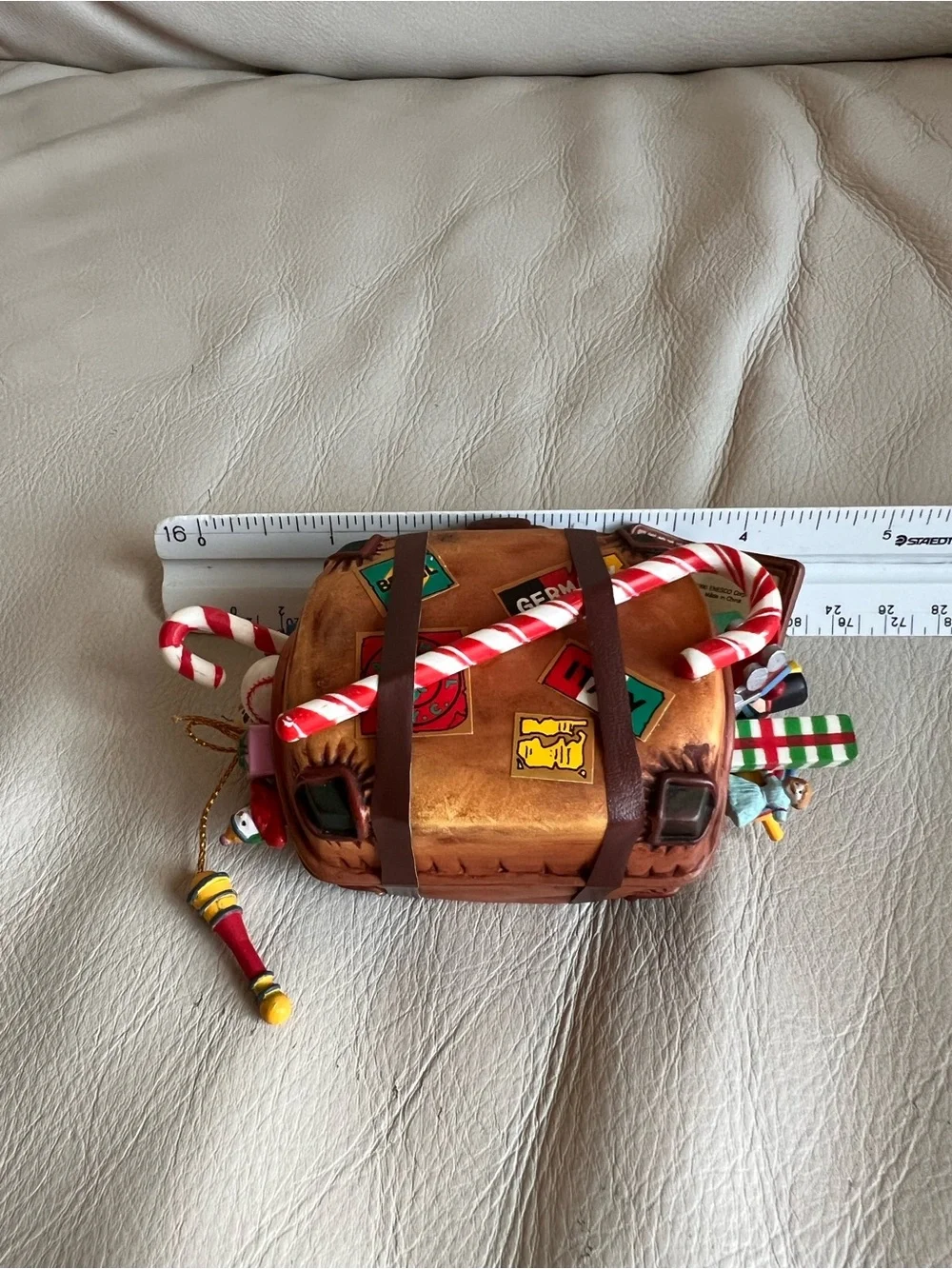 Santa's Suitcase Brown Travel Duffel Bag Ornament
